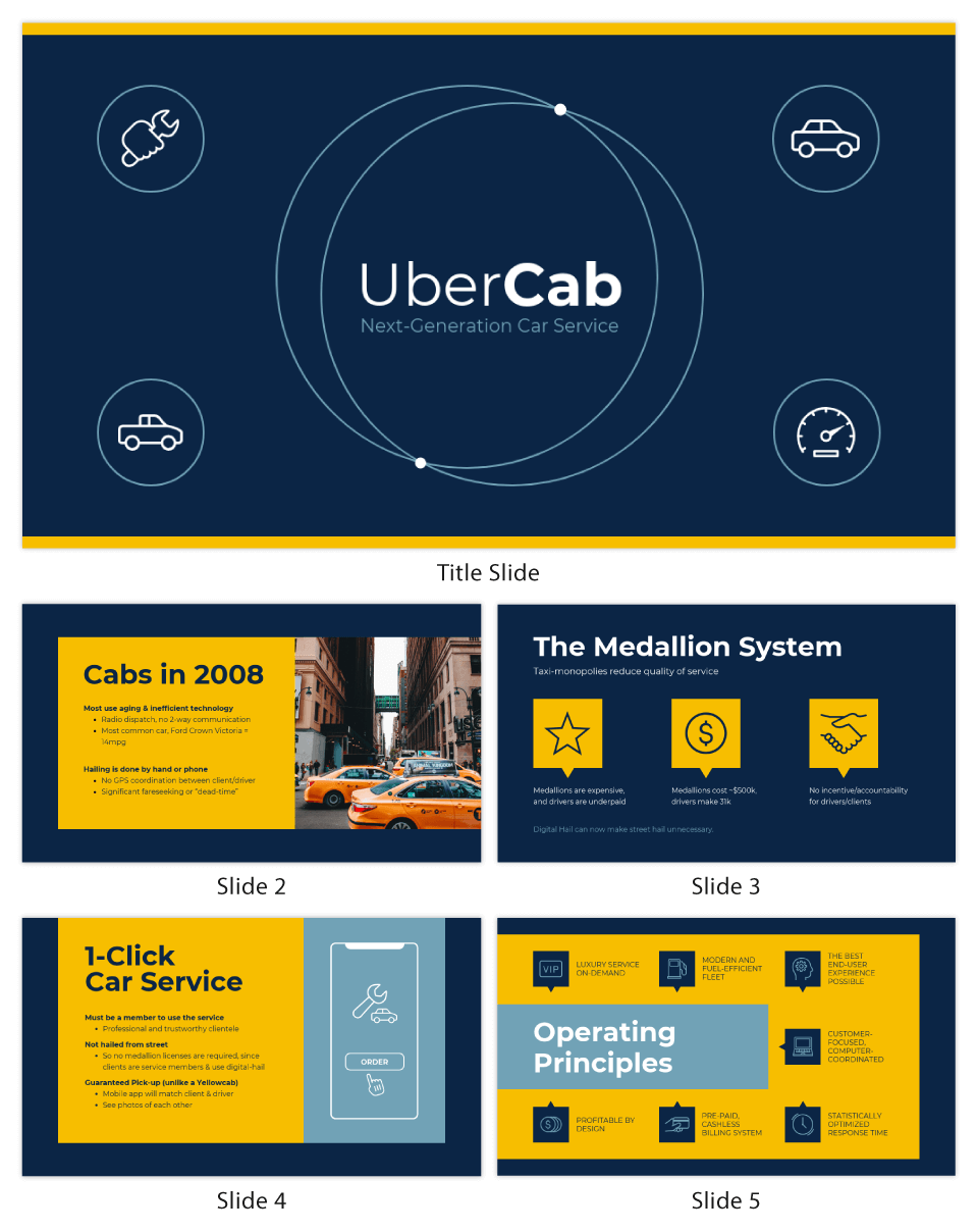 Blue Uber Pitch Deck Template