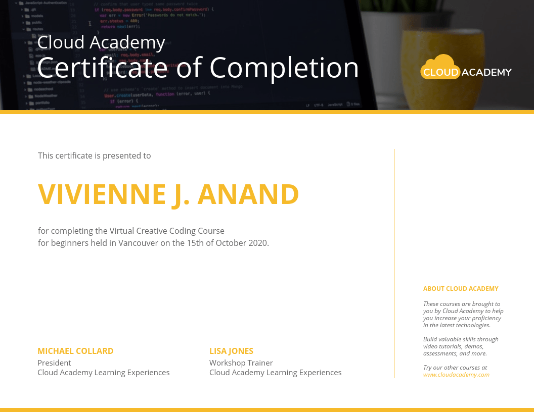 Completion Certificate