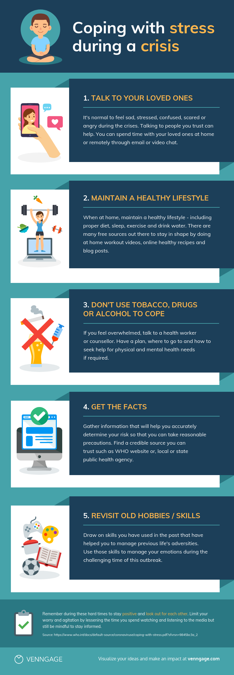 Infographic layout coping with stress stacked layout