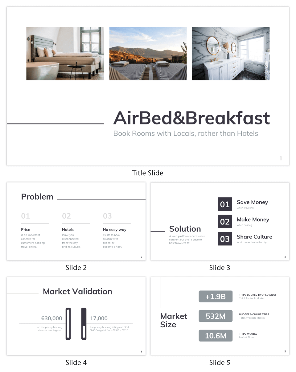 Minimalist Airbnb Pitch Deck Template