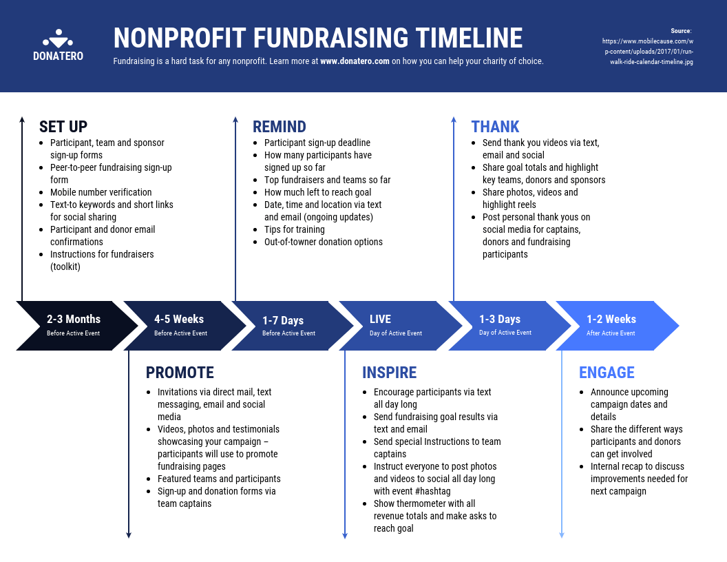 Nonprofit Fundraising Timeline Infographic