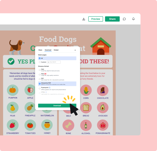 Download and share your infographic design with everyone