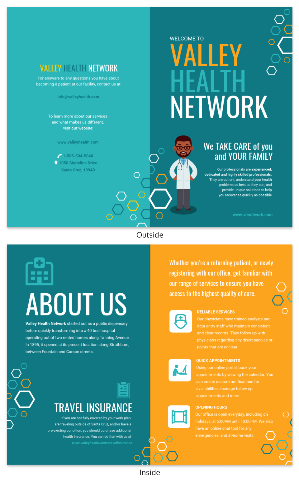 Teal Medical Informational Pamphlet Template