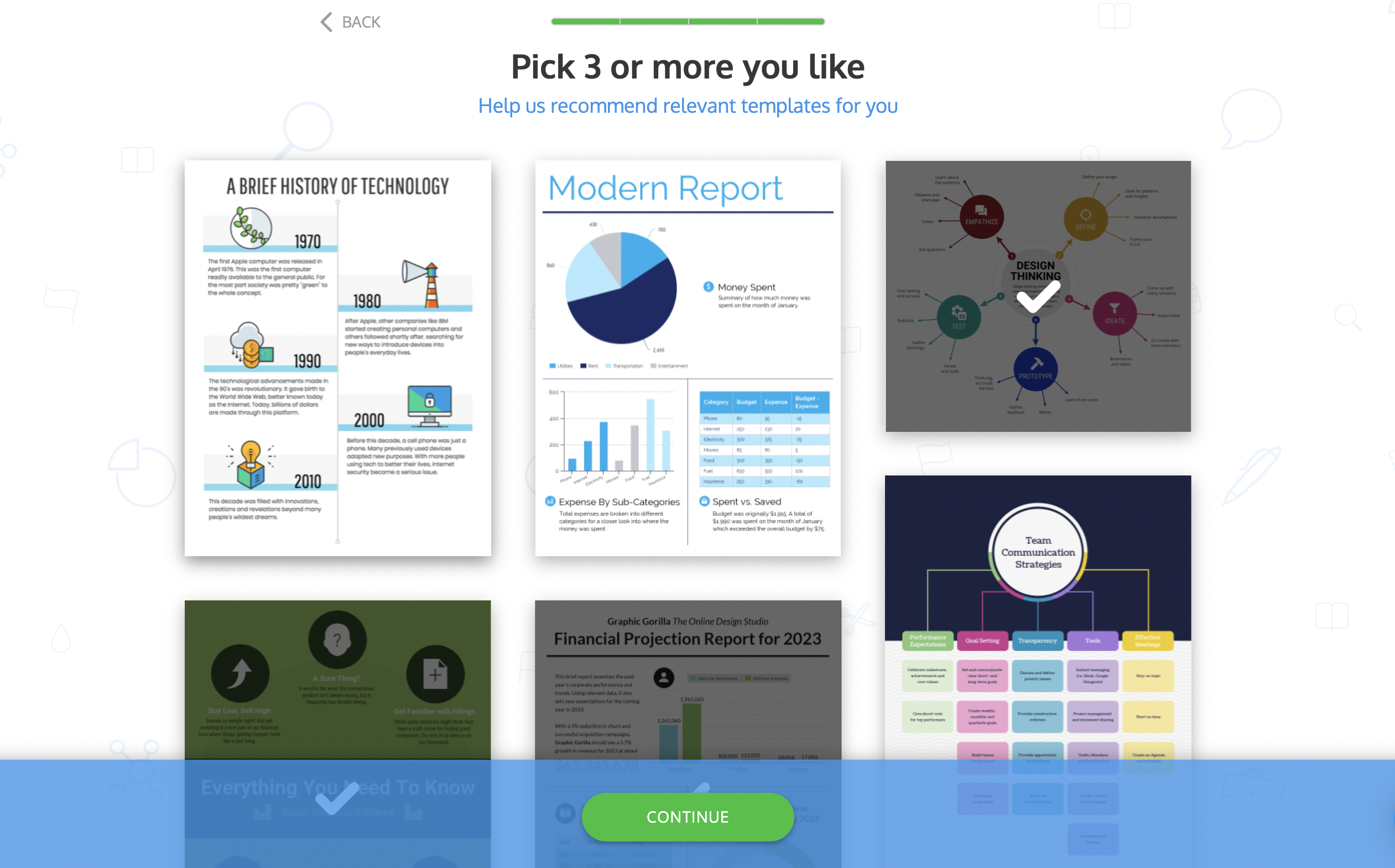 Powerpoint vs Venngage getting started Venngage Onboarding - Pick Design Style