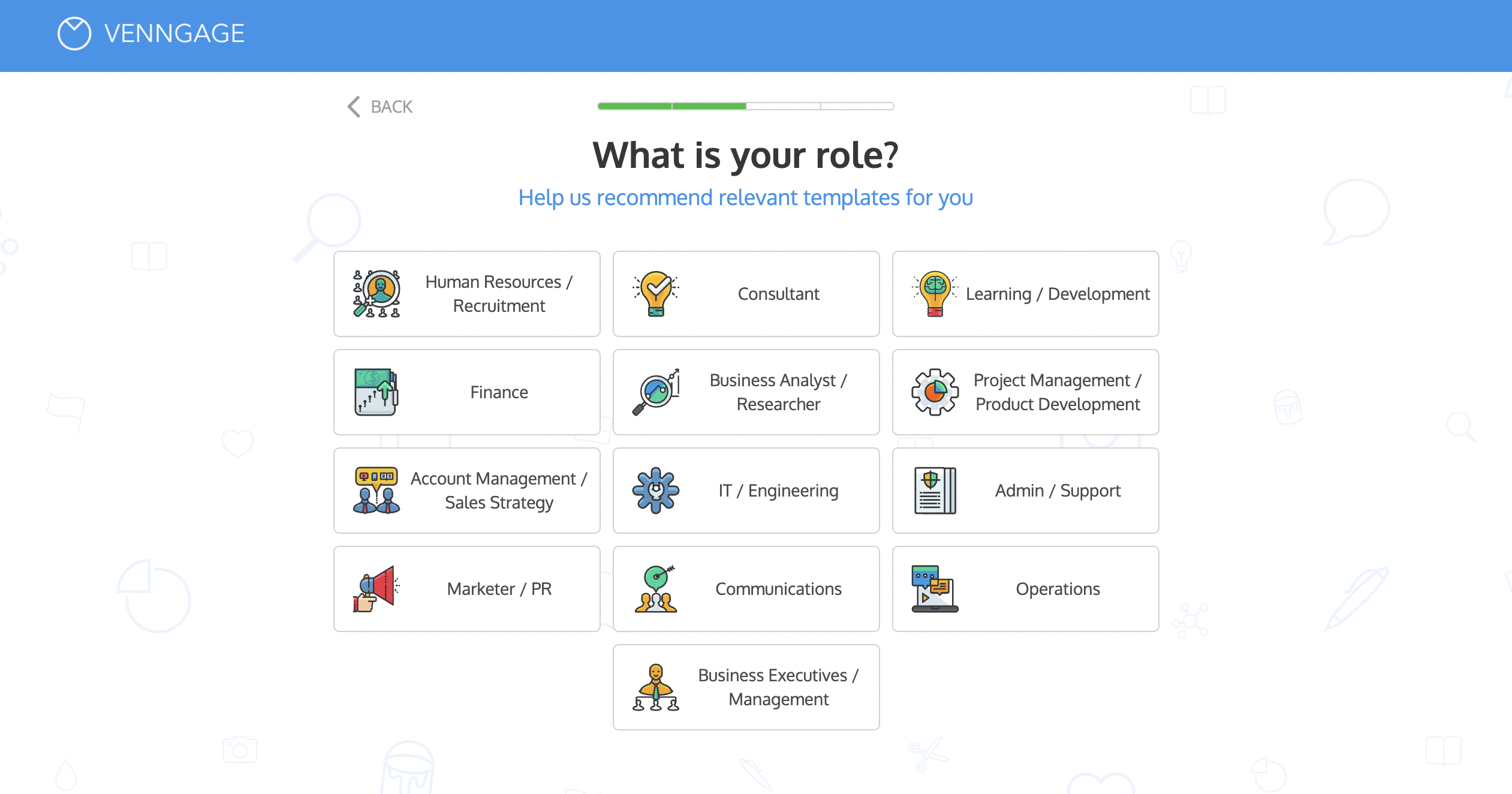 Piktochart vs Venngage getting started Venngage Onboarding - Roles