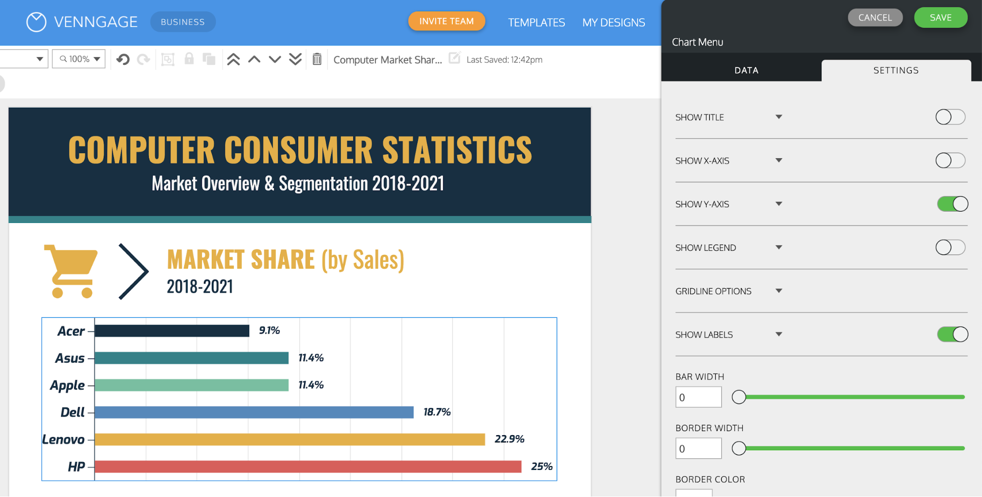 Venngage vs Visme Venngage Chart Editor