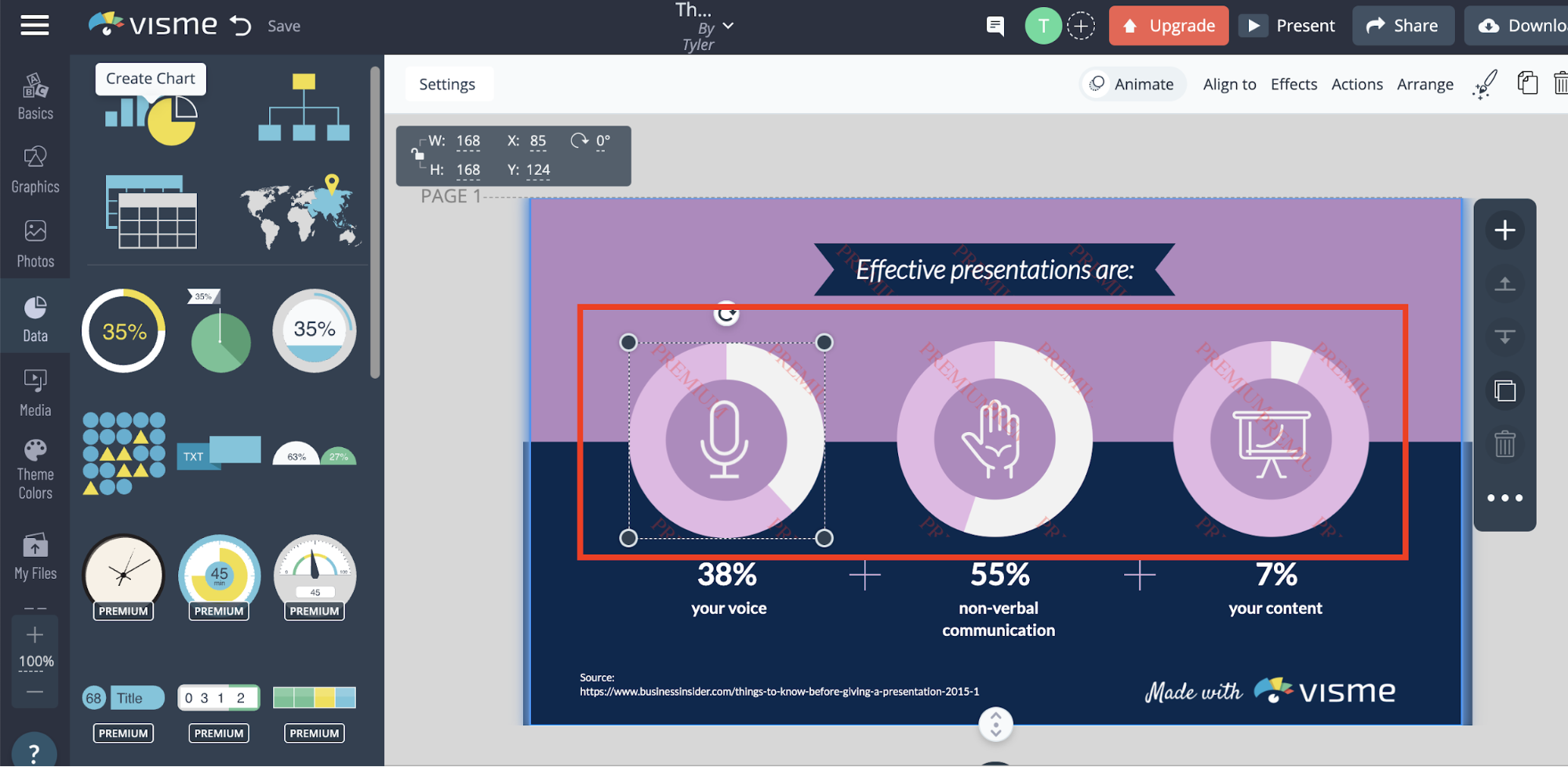 Visme vs Venngage Visme Premium Charts