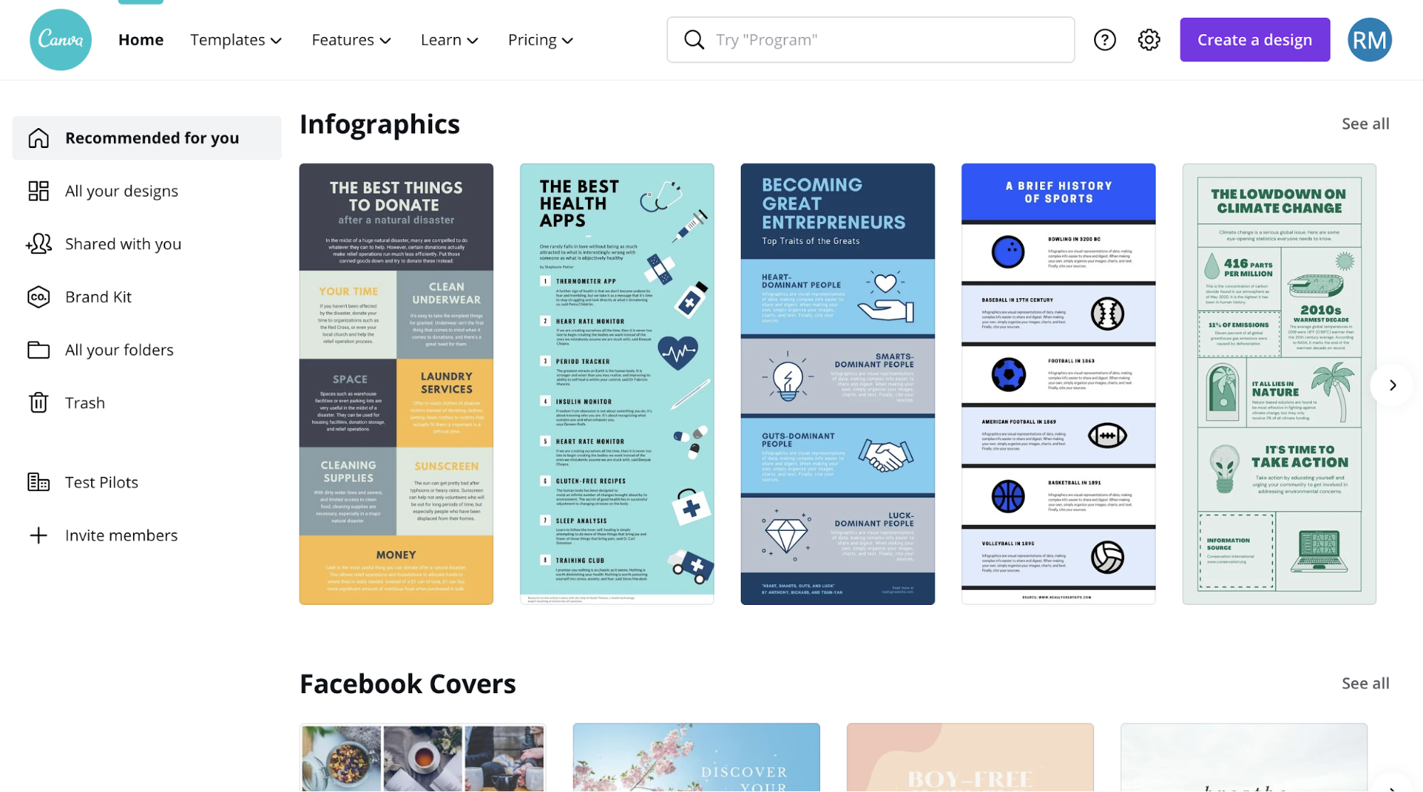 Visme vs Venngage Visme Template Page Similar to Canva