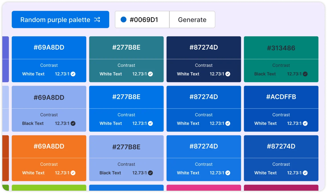 Accessible color palette generator